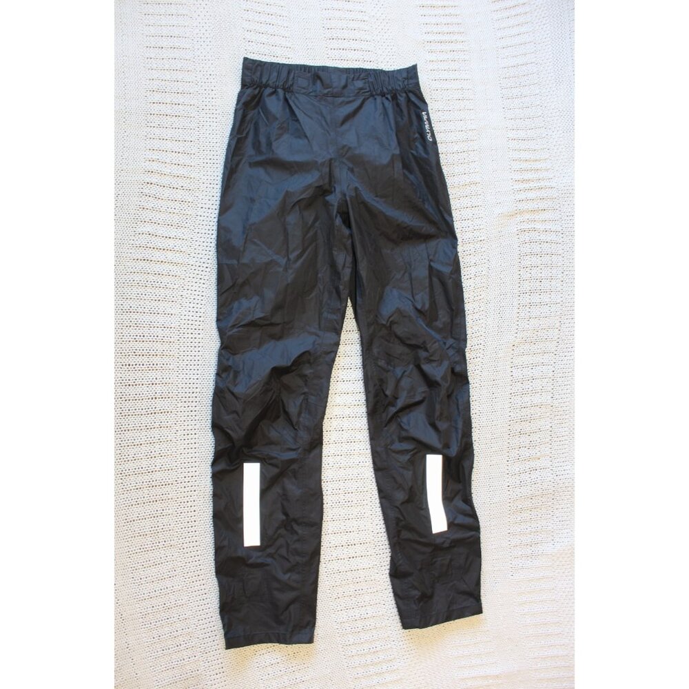 Olympia Waterproof Motorcycle Rain Pants Size 4 Reflective Panels Nylon Black